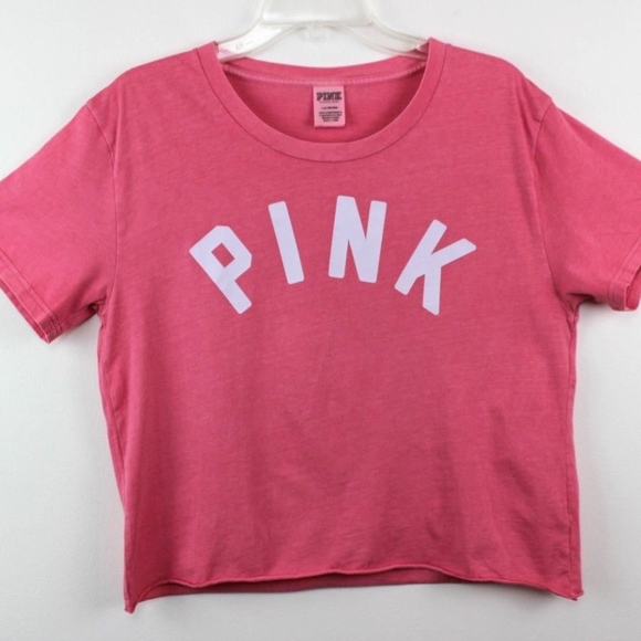 💘 Pink Victoria's Secret Tee Shirt Cropped